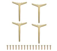 QUARKZMAN 4Pcs Gambe Di Mobili In Metallo, 10" Gambe Di Sostituzione A Triangolo Per Divano Comò Piedi Mobili Per Letto Tavolo Armadio Sofa(Oro Spazzolato)