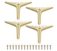 QUARKZMAN 4Pcs Gambe In Metallo Per Mobili, 4.72 Pollici Piedi Per Mobili Triangolari Resistente Per Letto, Tavolo, Armadio, Sedia Divano (Oro Spazzolato)