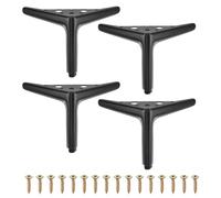 QUARKZMAN 4Pcs Gambe Per Mobili In Metallo, 4.72 Pollici Piedini Per Mobili Triangolari Resistente Sostituzione Fai Da Te Gambe Per Comò Per Letto, Tavolo, Armadio, Sedia Divano (Nero Opaco)