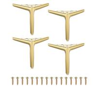 QUARKZMAN 4Pcs Gambe Per Mobili In Metallo, 6 Pollici Piedini Per Mobili Triangolari Resistente Sostituzione Fai Da Te Gambe Per Comò Per Letto, Tavolo, Armadio, Poltrona (Oro Spazzolato)