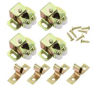 QUARKZMAN 4Pcs Ganci Doppio Rullo Serratura Per Ante Di Armadi Multicolore | Ferramenta Per Antine Armadi Cucina, Chiusura Magnetica, Porte Armadio, Ferma Porta