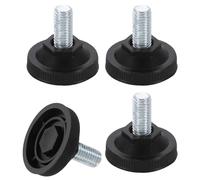 QUARKZMAN 4Pcs Livellatori Per Mobili Filettati M10 37x20mm Piedini Regolabili Per Tavolo Livellamento Filettati Per Gambe Di Sedie E Panchetti Nero