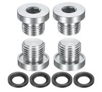 QUARKZMAN 4Pcs M16x1.5 Tappo Filettato A Testa Cava Esagonale Interna, Tappo Universale In Acciaio Al Carbonio Con O-Ring Nero Per Chiusura Estremità Tubi O Sostituzione Scarichi