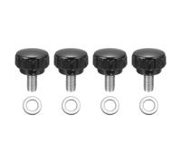 QUARKZMAN 4Pcs Manopole Di Serraggio Rigate M8 X 16mm Metric 304 Acciaio Inossidabile Filettatura Maschio Viti A Mano 25mm Larghezza Maniglia Rigata Bulloni Presa Con Rondelle Per Ombrello