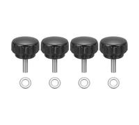 QUARKZMAN 4Pcs Pomelli Di Serraggio Rigati, M5 X 16mm Metric 304 Acciaio Inossidabile Filettatura Maschio Viti A Mano 25mm Larghezza Maniglia Rigata Bulloni Presa Con Rondelle