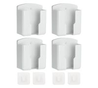 QUARKZMAN 4Pcs Porta Telecomando A Parete (9 x 4 x 10 cm) - Porta Telecomando Universale Per TV AC Telecomando Condizionatore Lettore Multimediale Per Casa/Ufficio/Scuola Bianco