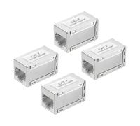 QUARKZMAN 4PCS RJ45 CAT7 Ethernet Coupler, Ethernet Coupler Female to Female in Line Cat7 Cat6 Cat5e Cat5 Extender Cable Adapter, Grey