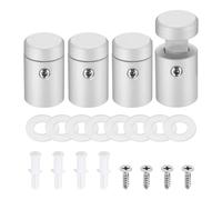 QUARKZMAN 4Pcs Supporti Laterali Con Morsetto 5/8" x 3/4" Supporti In Alluminio Argentato Viti Per Montaggio A Parete Per Insegne In Acrilico Cornici Appese Pubblicità