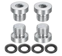 QUARKZMAN 4Pcs Tappo Filettato A Testa Cava Esagonale Interna M10x1, Tappo Universale In Acciaio Al Carbonio Con O-Ring Nero Per Chiudere Estremità Tubi O Sostituire Scarichi