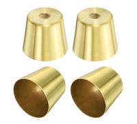 QUARKZMAN 4Pezzi Copripiedi per Mobili in Metallo, 1.57 x 1.5 Pollici Conici Copricapo Dorati per Gambe di Aumento Altezza porti per Mobili Protezione per Gambe di Sedia, Divano