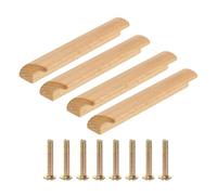 QUARKZMAN 4Pezzi Maniglie per Cassetti in Legno, Distanza Foro a Ponte a Forma di Ponte da 64 mm/2.5" in Legno di Faggio per Cassetti di Armadi per Cucina e Mobili da Camera da Letto