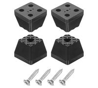 QUARKZMAN 4pz 1,48x1,14 Pollici Piedini in Gomma Quadrati per Mobili con Viti, Rondelle Tappetini Antiscivolo Pavimenti Mobili per Gambe Sedie Tavoli Divani, Nero