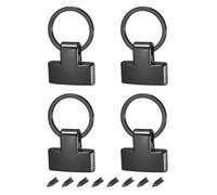 QUARKZMAN 4Pz 22mm/0,87" Ferramenta per Portachiavi con 20mm ID Ring Nero | per Borsa Portafoglio, per Portachiavi Auto, Laccio Appendiabiti