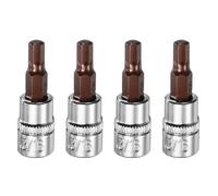 QUARKZMAN 4pz 3/16" Punta esagonale per presa 1/4" Innesto quadrato SAE Prolunga Bit ad impatto Set di avvitatore per dadi a potenza Prese in acciaio S2 & CR-V Bits per chiave a cricchetto