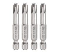 QUARKZMAN 4Pz #3 Punte Cacciavite Phillips PH3 1/4" Gambo Esagonale 2" (50mm) Lungo 6mm Asta Punta Trapano a Croce Magnetiche acciaio S2 Inserti per Avvitatore Industriale, Grigio