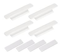 QUARKZMAN 4pz Autoadesivi Maniglie, Bianco Plastica Autoadesive Istantaneo Cassetto Maniglie Tiri per Bagno, Armadio, Armadio, Comò, Finestra (110mm/4.33" Lunghezza)