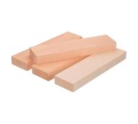 QUARKZMAN 4pz Blocco Intagli in Tilia, 0.8"x2"x8" Tondelli Quadrati in Legno per Fai da Te, Decorazioni Artistiche, Lavori di Intagli, Intagliati a Mano