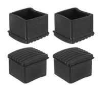 QUARKZMAN 4pz Cappucci per Gambe di Mobili in Gomma, 30x30mm Gommini Tappi Terminale per Sedie Rettangolari Spesse Copripiedi Protezioni Pavimenti Tavoli Sedia Piedini Macchinari (Nero)