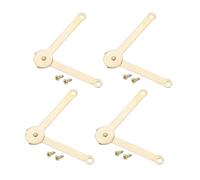 QUARKZMAN 4pz Cerniera di Supporto per Coperchio, 2,7"x0,8" Cerniere Pieghevoli Rotabili a 180 Gradi, Cerniera di Supporto Sollevamento per Armadio Scatola Legno Bidone Armadio, Oro