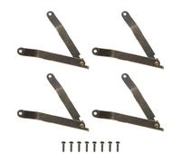 QUARKZMAN 4pz Cerniere Supporto Pieghevoli Coperchio, Cerniera Sostegno Coperchio con 8pz Viti per Mobili Scatole Legno, Bronzo(Lunghezza Piegata 3,8"/97mm, Larghezza Piastra 0,4"/11mm)