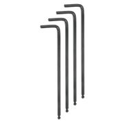 QUARKZMAN 4pz Chiave Esagonale Brugola Testa Sferica 4mm Chiavi Metriche Esagonali Braccio Extra Lungo Forma L Strumento Riparazione Acciaio al Cromo Vanadio per Riparazioni Domestiche Nero