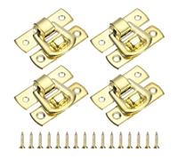 QUARKZMAN 4pz Chiusura Scatto Chiusura Scatto, 30 x 18mm Scatola Decorativa Retrò Chiusura Levetta Fibbia Metallo Chiusura Scatto Viti per Portagioie Valigia Cassetta, Oro