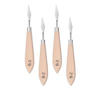 QUARKZMAN 4pz Coltelli a Paletta per Pittura 6,69" Lama in Acciaio Inox Spatola Coltello per Palette Design Manico in Legno Faggio per Olio Acrilico Tavolozza Colori