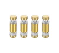 QUARKZMAN 4pz Distanziali per Targhe 12x25mm Vite di Supporto a Doppia Testa in Acciaio Inossidabile Viti Distanziatrici Parete per Cartello Vetro Acrilico Porta Pubblicitario, Oro