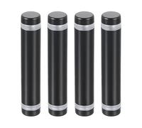 QUARKZMAN 4pz Distanziali per Targhe 12x60mm Vite di Supporto a Doppia Testa in Acciaio Inossidabile Viti Distanziatrici Parete per Cartello Vetro Acrilico Porta Pubblicitario, Nero