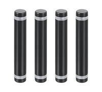 QUARKZMAN 4pz Distanziali per Targhe 12x70mm Vite di Supporto a Doppia Testa in Acciaio Inossidabile Viti Distanziatrici Parete per Cartello Vetro Acrilico Porta Pubblicitario, Nero