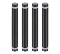 QUARKZMAN 4pz Distanziali per Targhe 12x90mm Vite di Supporto a Doppia Testa in Acciaio Inossidabile Viti Distanziatrici Parete per Cartello Vetro Acrilico Porta Pubblicitario, Nero