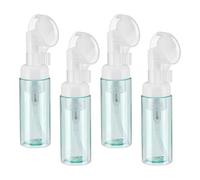 QUARKZMAN 4pz Distributore di Sapone Schiumogeno Vuoto, 2oz / 60ml Flacone Schiuma Detergente Viso Bottiglie da Viaggio con Spazzola per Sapone Liquido Shampoo Gel Doccia, Verde Trasparente