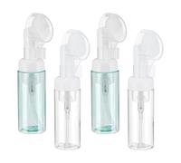 QUARKZMAN 4pz Distributore Sapone Schiumogeno Vuoto, 2oz / 60ml Flacone Schiuma Detergente Viso Bottiglie da Viaggio con Spazzola per Sapone Liquido Shampoo, Trasparente/Verde Trasparente