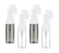 QUARKZMAN 4pz Distributore Sapone Schiumogeno Vuoto, 2oz / 60ml Flacone Schiuma Detergente Viso Bottiglie da Viaggio con Spazzola per Sapone Liquido Shampoo, Trasparente/Nero Trasparente