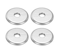 QUARKZMAN 4pz Flangia Divisa Parete 70mm / 2.8" OD Piastra Rivestimento Abs Rotonda Autoadesiva per Coprire Tubi Acqua 16mm / 0.6" Dia, Accessori per Decorazione Rubinetteria, Argento