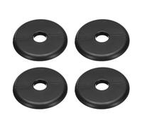 QUARKZMAN 4pz Flangia Divisa Parete 70mm / 2.8" OD Piastra Rivestimento Abs Rotonda Autoadesiva per Coprire Tubi Acqua 16mm / 0.6" Dia, Accessori per Decorazione Rubinetteria, Colore Nero