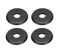 QUARKZMAN 4pz Flangia Divisa Parete 80mm / 3.1" OD Piastra Rivestimento Abs Rotonda Autoadesiva per Coprire Tubi Acqua 22mm / 0.9" Dia Accessori per Decorazione Rubinetteria, Nero