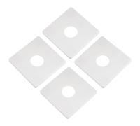 QUARKZMAN 4pz Flangia Divisa per Parete, Piastra Adesiva Quadrata in ABS con Foro 28mm/1,1" Diametro, Copertura per Tubo Acqua per Decorazione del Rubinetto, Bianco