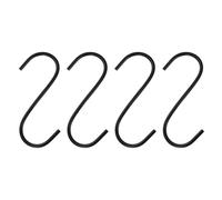 QUARKZMAN 4pz Ganci a S Lunghi 4 Pollici Ganci a S Extra Lunghi Metallo ad Alta Resistenza Acciaio al Manganese per Organizzare Utensili Cucina Giardino Bagno Garage Armadio, Nero