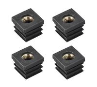 QUARKZMAN 4pz Inserti per Tubi Quadrati con Filettatura M8, per Tubi Quadrati 0,87"x0,87 OD Spina Plastica Nera Inserto per Rotelle Tappi Sedia Gambe Mobili
