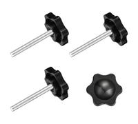 QUARKZMAN 4pz Manopola a Vite di Serraggio, M5 x 40mm Manopola Stella a Forma Esagonale Impugnature Plastica Maniglia Vite Serraggio Manuale per Base Ombrellone Mobili Meccanici, 25mm Dia