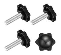 QUARKZMAN 4pz Manopola a Vite di Serraggio, M8 x 30mm Manopola Stella a Forma Esagonale Impugnature Plastica Maniglia Vite Serraggio Manuale per Base Ombrellone Mobili Meccanici, 32mm Dia
