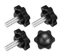 QUARKZMAN 4pz Manopola a Vite Serraggio, 1/4-20 x 0.63 Manopola Stella a Forma Esagonale Impugnature Plastica Maniglia Vite Serraggio Manuale per Base Ombrellone Mobili Meccanici, 32mm Dia