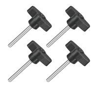 QUARKZMAN 4pz Manopole ad Alette a T a Farfalla, Manopola Serraggio Vite M5 x 45mm Filettatura Maschio Viti Acciaio Inossidabile 304 Maniglia 36mm Dia per Sostituzione Manopola, Nero