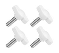 QUARKZMAN 4pz Manopole ad Alette a T a Farfalla, Manopola Serraggio Vite M6 x 20mm Filettatura Maschio Viti Acciaio Inossidabile 304 Maniglia 27mm Dia per Sostituzione Manopola, Bianco