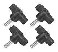 QUARKZMAN 4pz Manopole ad Alette a T a Farfalla, Manopola Serraggio Vite M6 x 20mm Filettatura Maschio Viti Acciaio Inossidabile 304 Maniglia 36mm Dia per Sostituzione Manopola, Nero