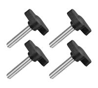 QUARKZMAN 4pz Manopole ad Alette a T a Farfalla, Manopola Serraggio Vite M6 x 30mm Filettatura Maschio Viti Acciaio Inossidabile 304 Maniglia 27mm Dia per Sostituzione Manopola, Nero