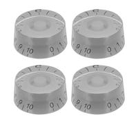 QUARKZMAN 4Pz Manopole per Chitarra Elettrica Grigio Controllo Velocità Volume Tono Manopola 1.03x0.45" Caps per Manopole Regolabili per Parti Chitarra Ricambio (Grigio-Parola Nera)