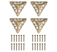QUARKZMAN 4pz Ottone Bordo Guardia 20mm Decorativo Scatola Angolo Copertura Angolo Protezione Vintage Scalinata Antipolvere Angoli con Viti Bronzo