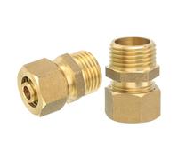 QUARKZMAN 4pz Ottone Compressione Tubo Raccordo 14mm Tubo OD x G1/2 Maschio Connettore Dritto Giunto Adattatore Giunto Raccordi